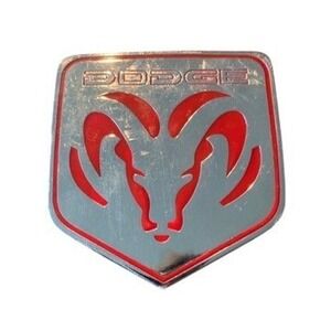Vintage 1999 Dodge Ram Emblem Hitchbuds Red Chrome Logo Truck Automobilia 4x4